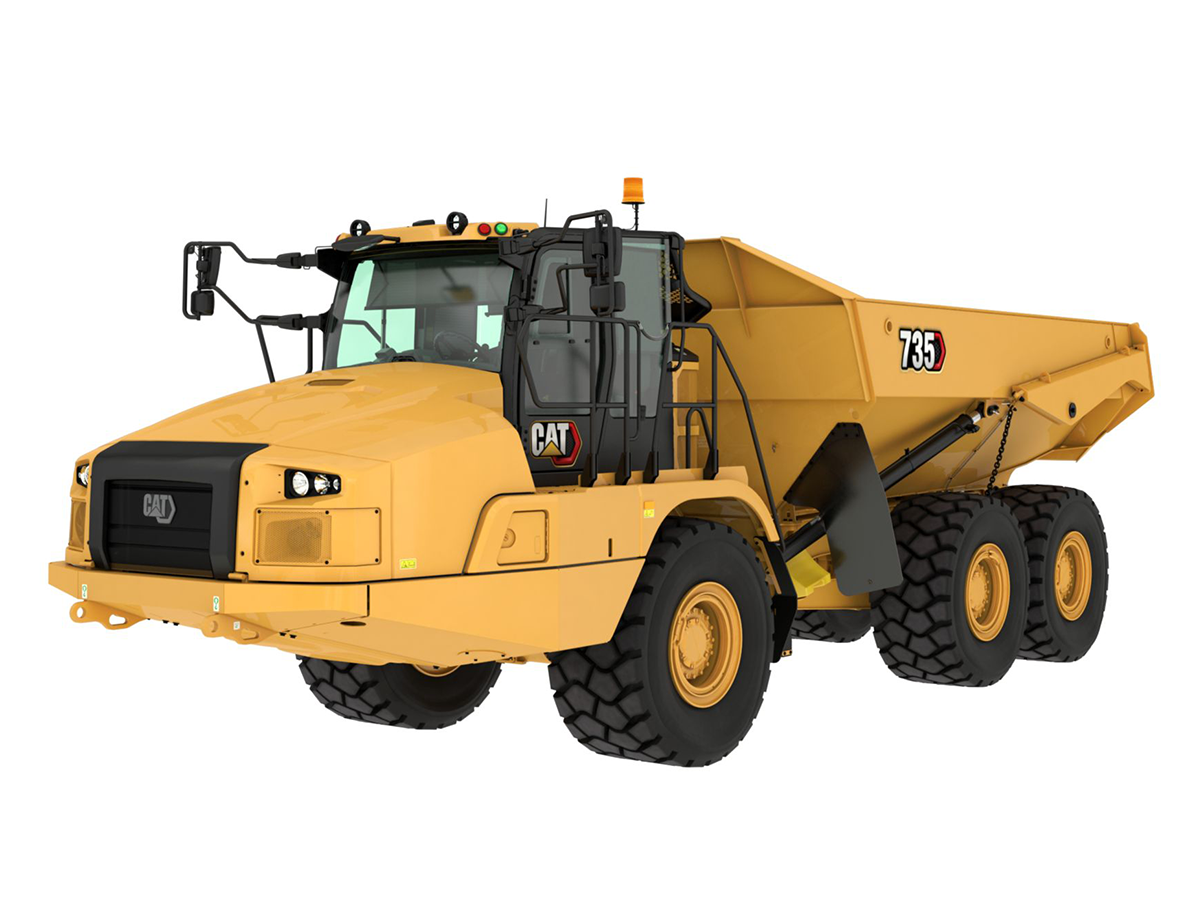 735, Камиони с шарнирна рама, Машини CAT, Eltrak, камиони Caterpillar